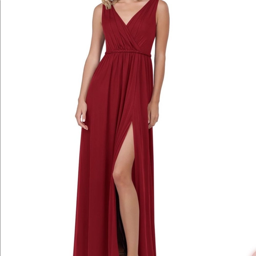 Azazie Tanicia Maroon Bridesmaid Dress